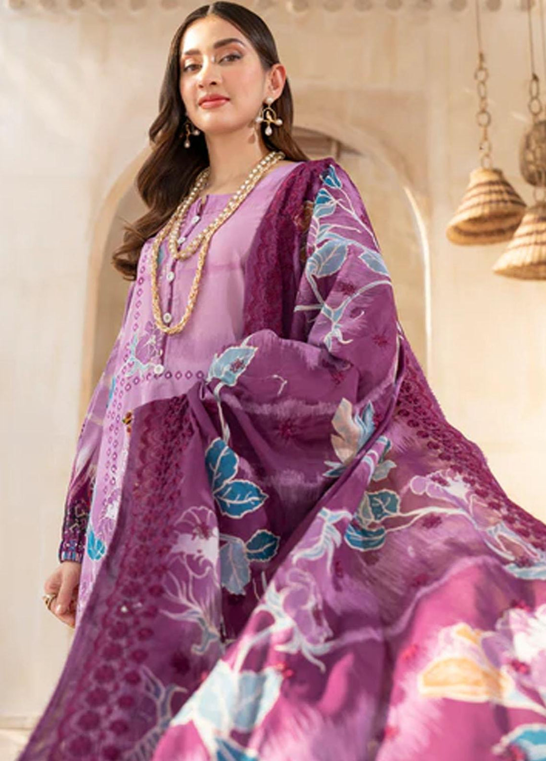 Rang By Motifz Embroidered Lawn Suits Unstitched 3 Piece MT23RDP 3749A - Summer Collection