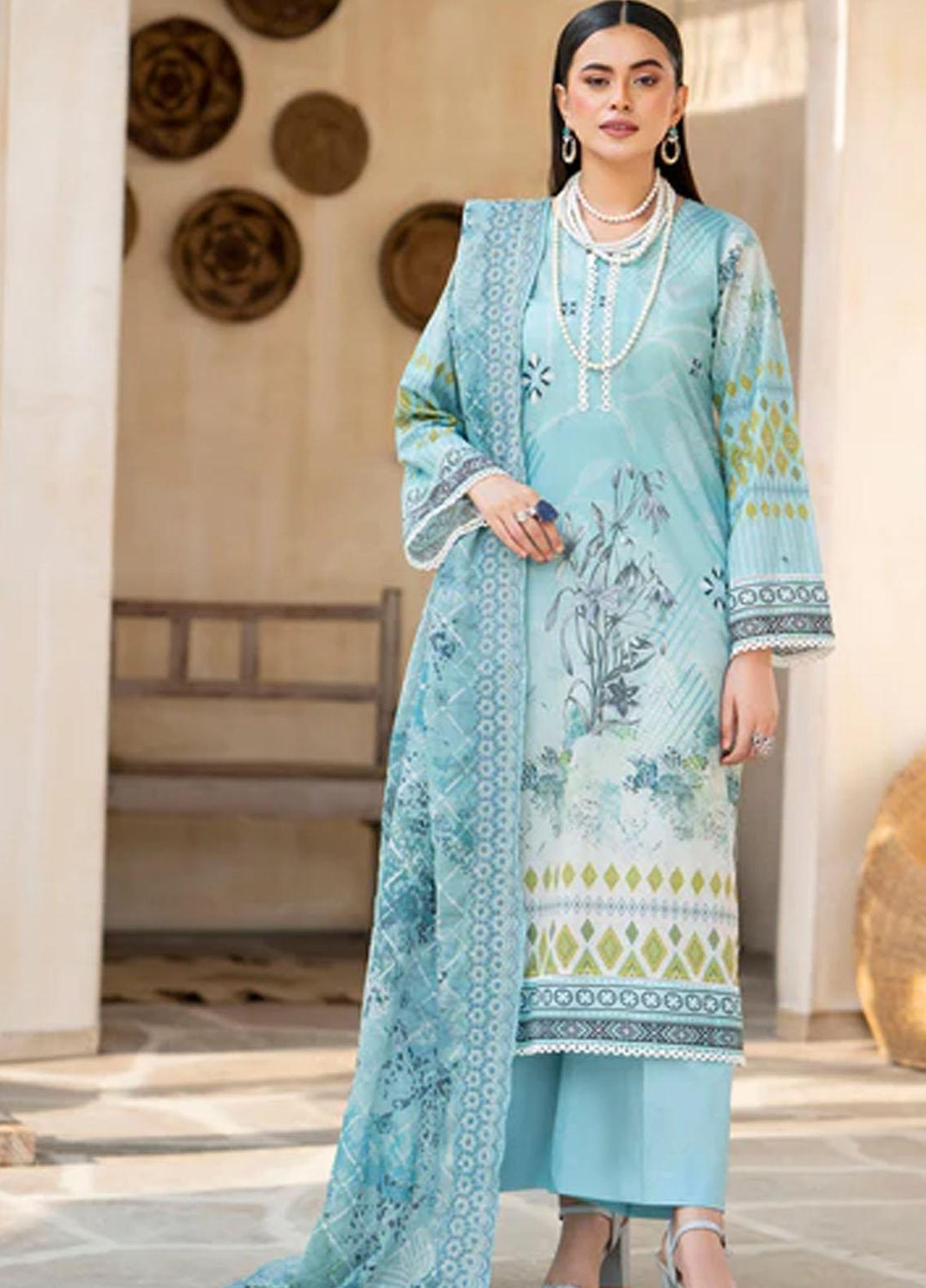 Rang By Motifz Embroidered Lawn Suits Unstitched 3 Piece MT23RDP 3751A - Summer Collection