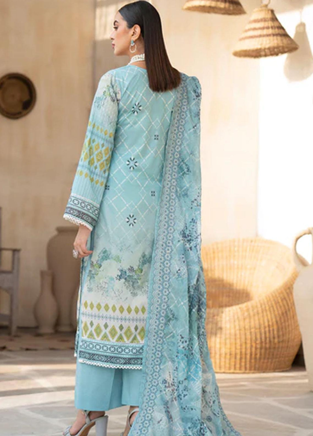 Rang By Motifz Embroidered Lawn Suits Unstitched 3 Piece MT23RDP 3751A - Summer Collection