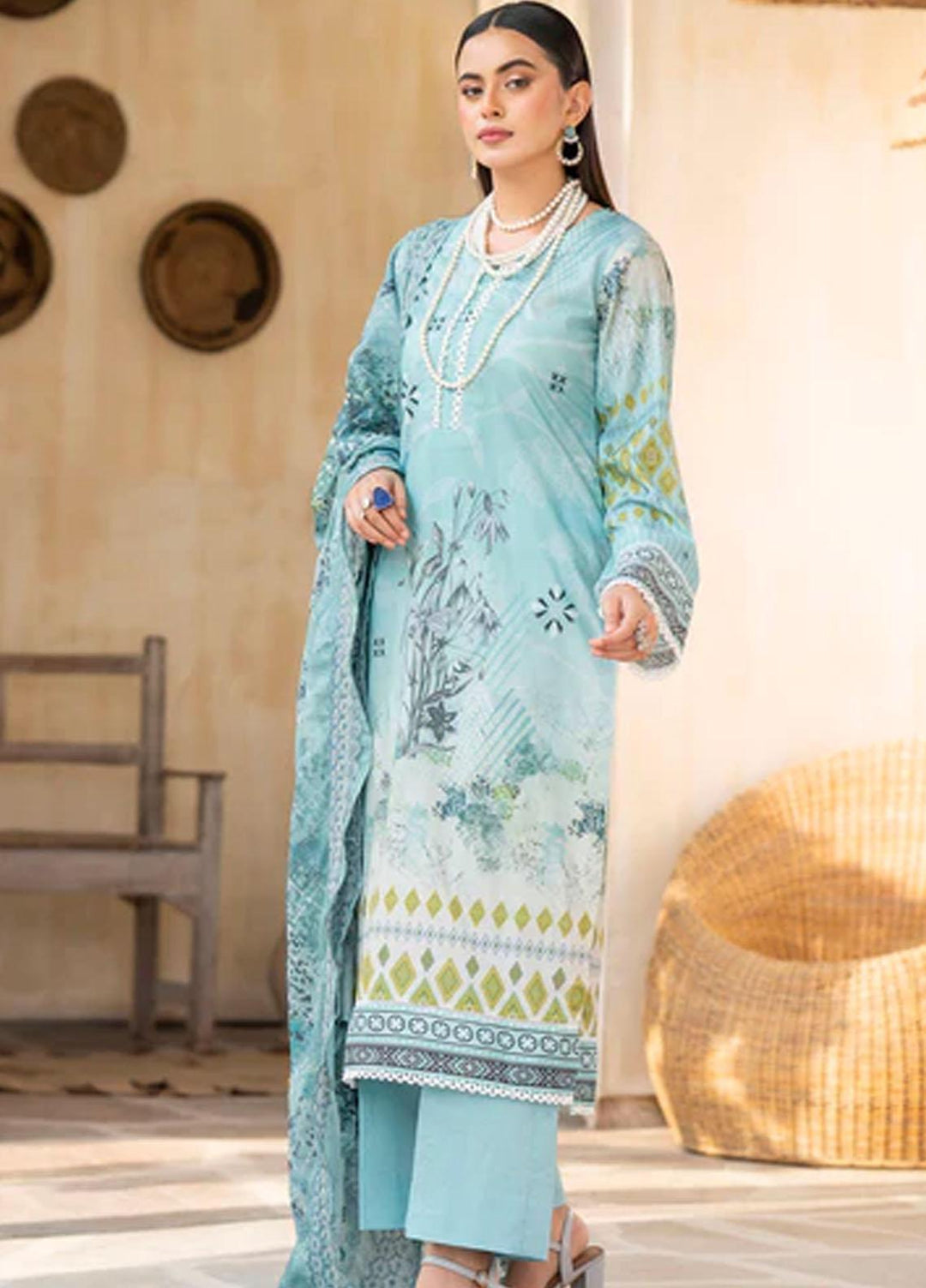 Rang By Motifz Embroidered Lawn Suits Unstitched 3 Piece MT23RDP 3751A - Summer Collection