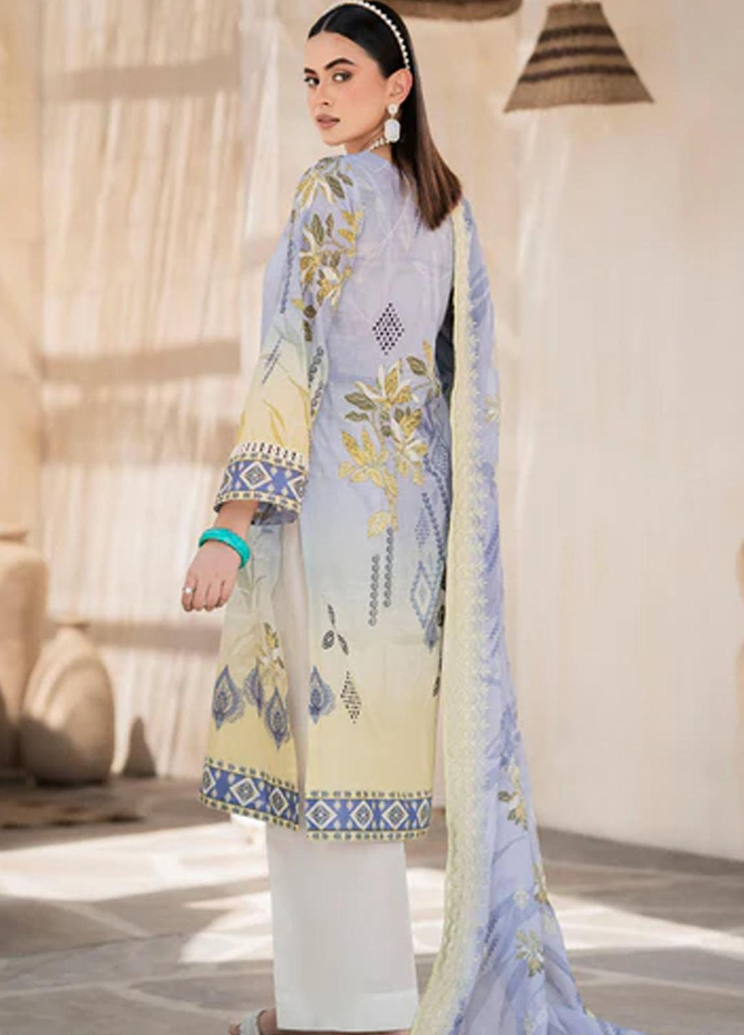 Rang By Motifz Embroidered Lawn Suits Unstitched 3 Piece MT23RDP 3752A - Summer Collection