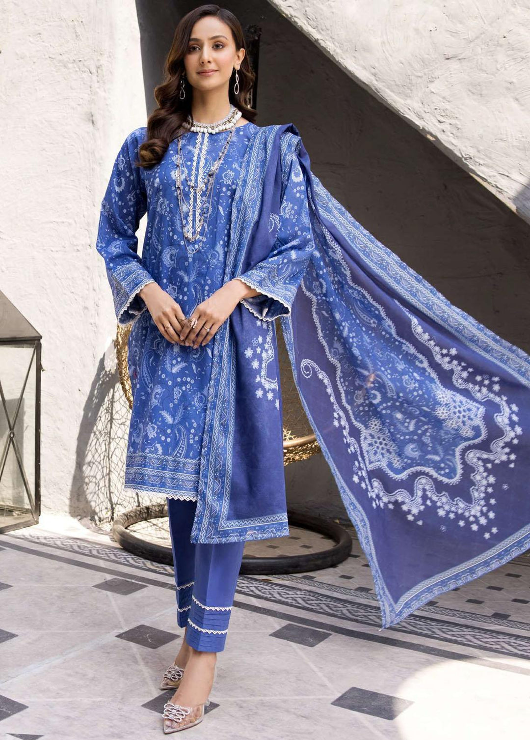 Rang By Motifz Embroidered Lawn Suits Unstitched 3 Piece MT23-R2 D-3725 - Summer Collection