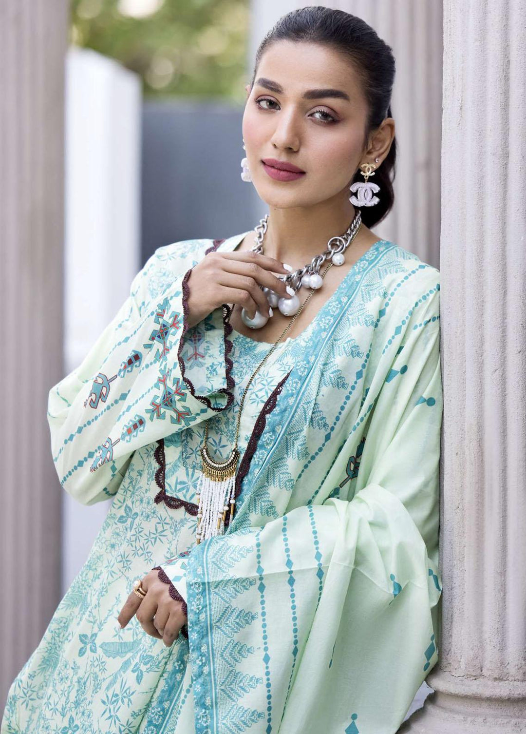 Rang By Motifz Embroidered Lawn Suits Unstitched 3 Piece MT23-R2 D-3728 - Summer Collection