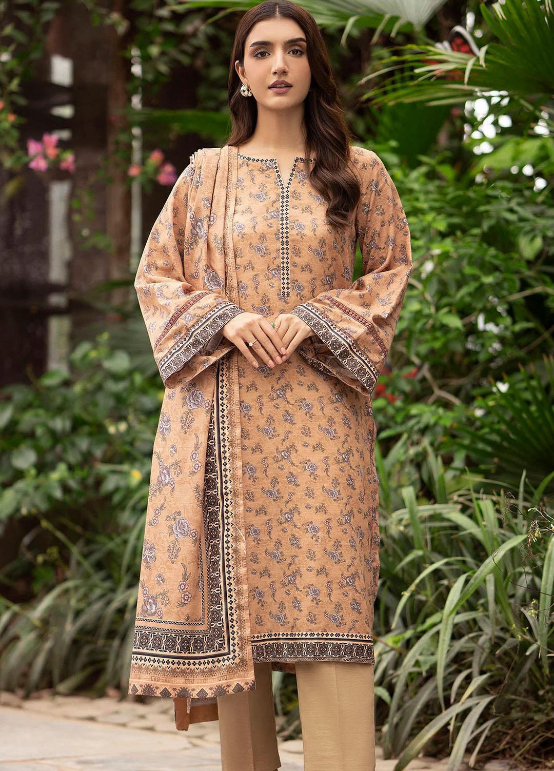 Rang By Motifz Printed Khaddar Suits Unstitched 3 Piece MT23R-V2 4370-Opaline - Winter Collection