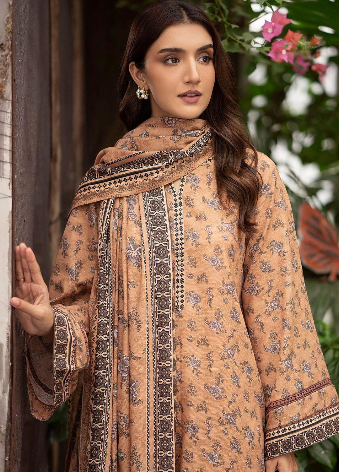 Rang By Motifz Printed Khaddar Suits Unstitched 3 Piece MT23R-V2 4370-Opaline - Winter Collection
