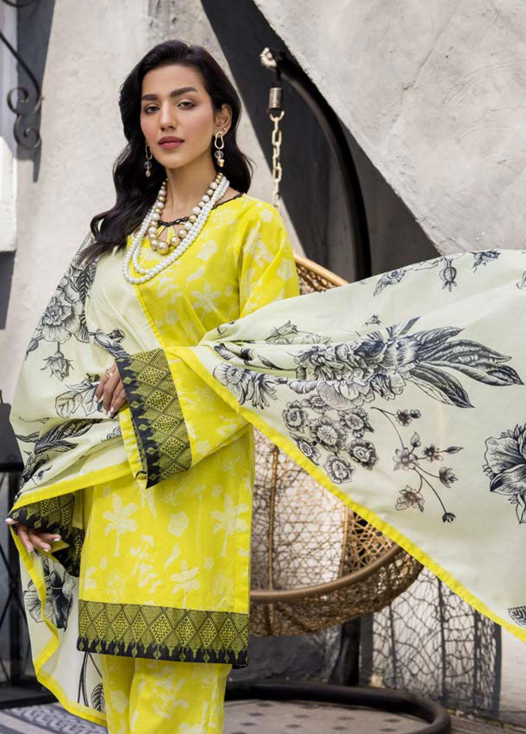 Rang By Motifz Printed Lawn Suits Unstitched 3 Piece MT23R 3704 Rose - Summer Collection