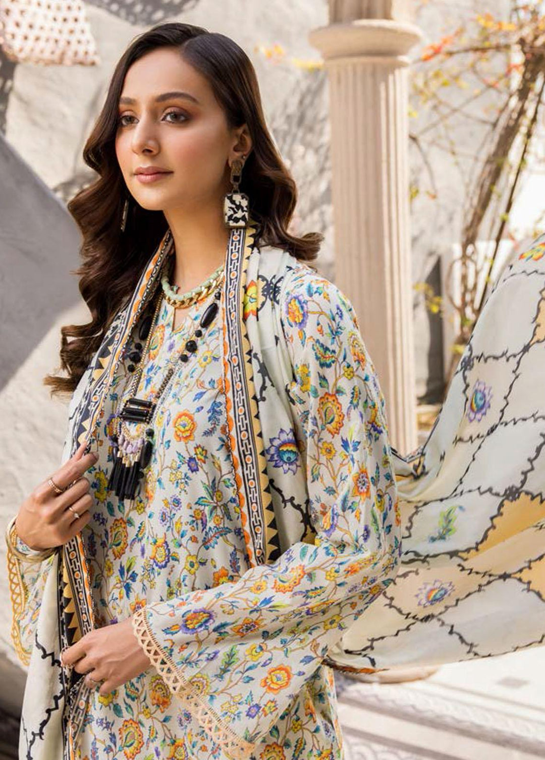 Rang By Motifz Printed Lawn Suits Unstitched 3 Piece MT23R 3709 BLOSSOM - Summer Collection