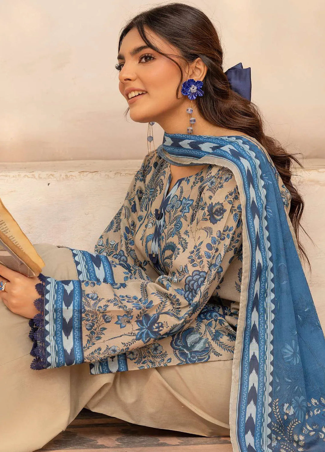 Rang by Motifz Printed Lawn Suit Unstitched 3 Piece MT25RL 5449 Raha - Summer Collection