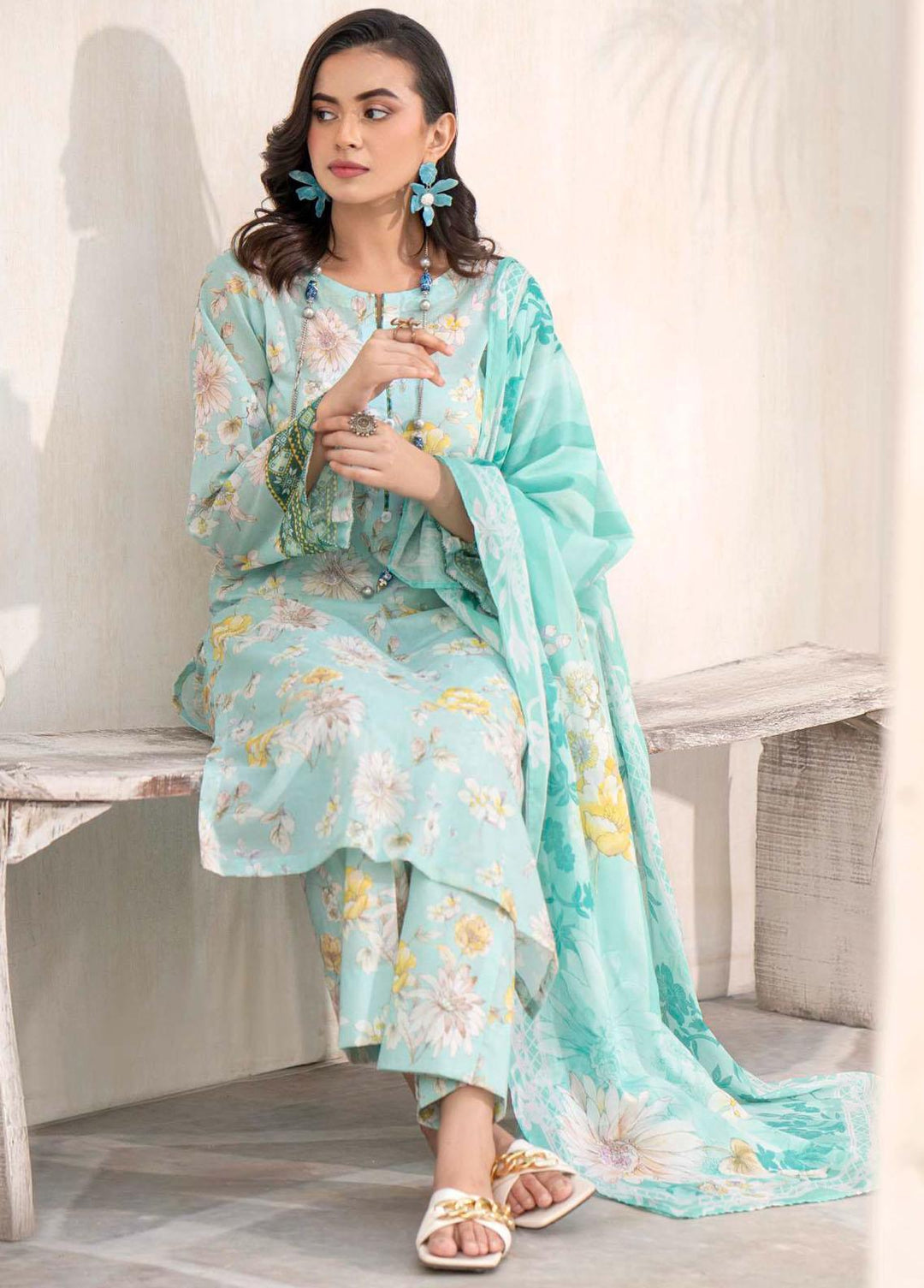 Rang By Motifz Printed Lawn Suits Unstitched 3 Piece MT23RL 4148 - Premium Collection