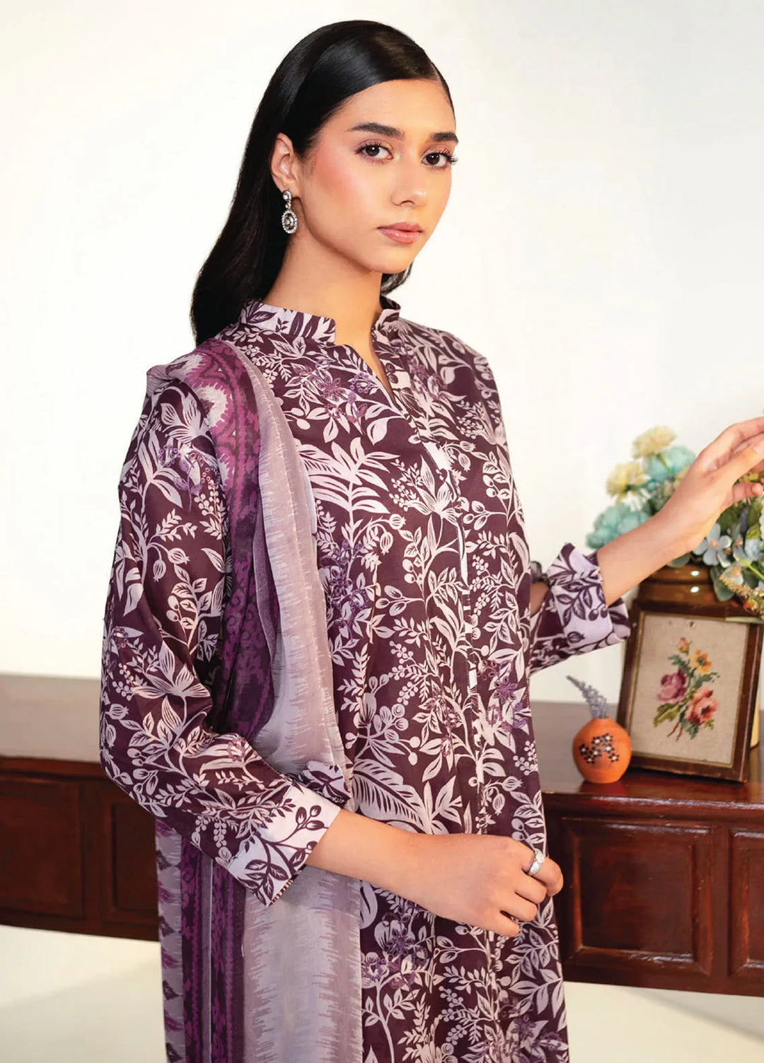 Rang e Bahar by Humdum Embroidered Lawn Suits Unstitched 3 Piece HD25RB D-07 - Summer Collection