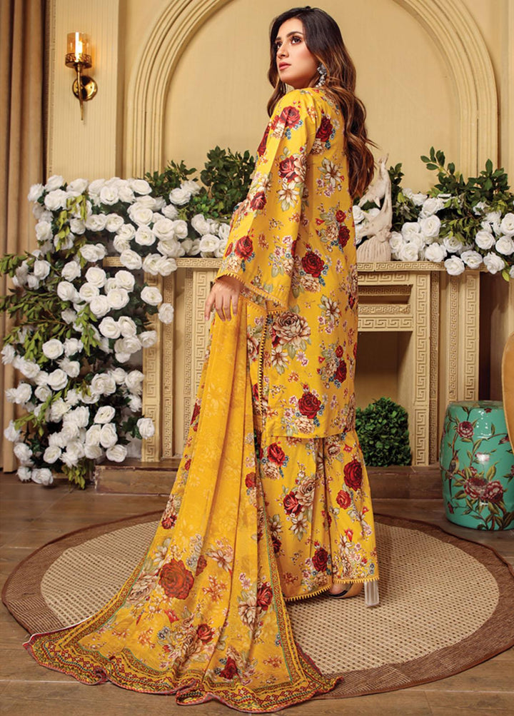Rang-e-Bahar By Humdum Printed Lawn Suits Unstitched 3 Piece HD23RB 02 - Summer Collection