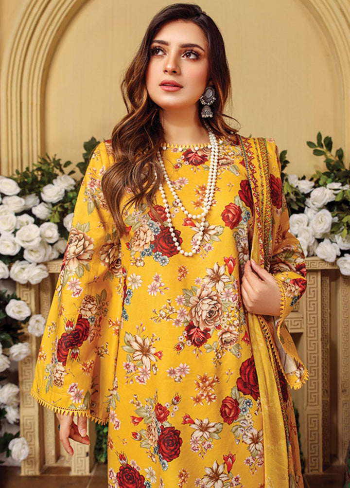 Rang-e-Bahar By Humdum Printed Lawn Suits Unstitched 3 Piece HD23RB 02 - Summer Collection