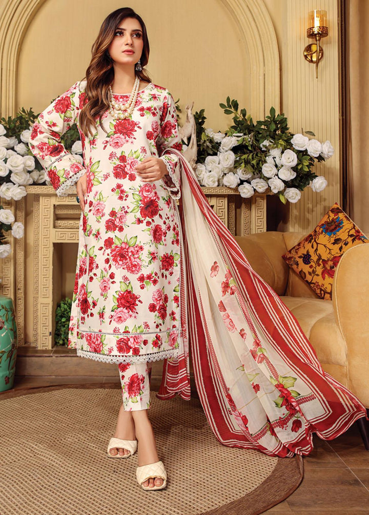 Rang-e-Bahar By Humdum Printed Lawn Suits Unstitched 3 Piece HD23RB 05 - Summer Collection