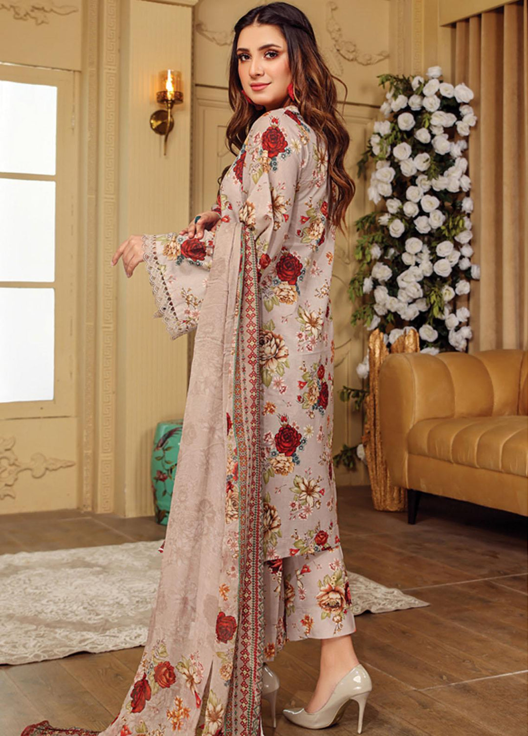 Rang-e-Bahar By Humdum Printed Lawn Suits Unstitched 3 Piece HD23RB 08 - Summer Collection