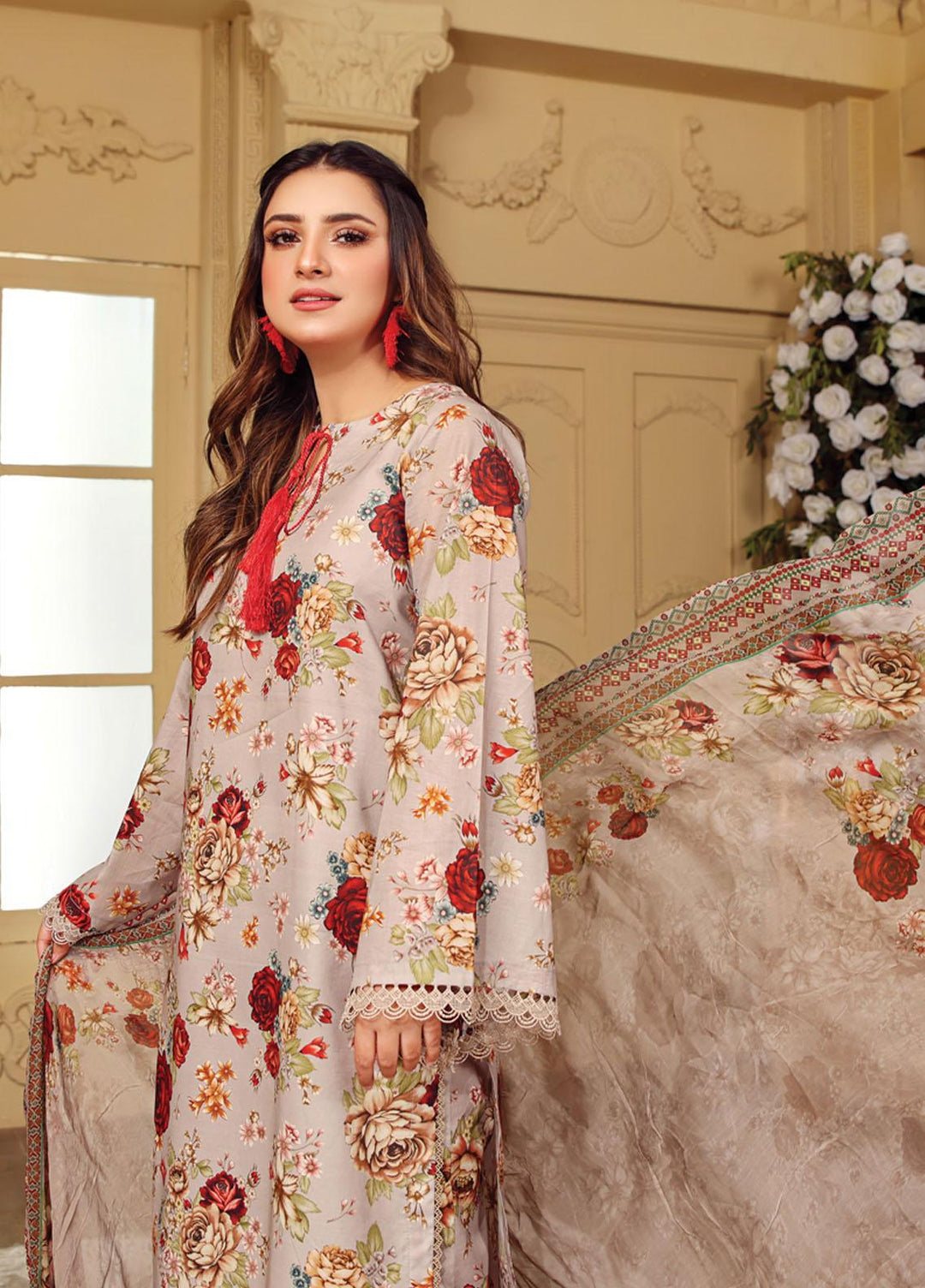 Rang-e-Bahar By Humdum Printed Lawn Suits Unstitched 3 Piece HD23RB 08 - Summer Collection