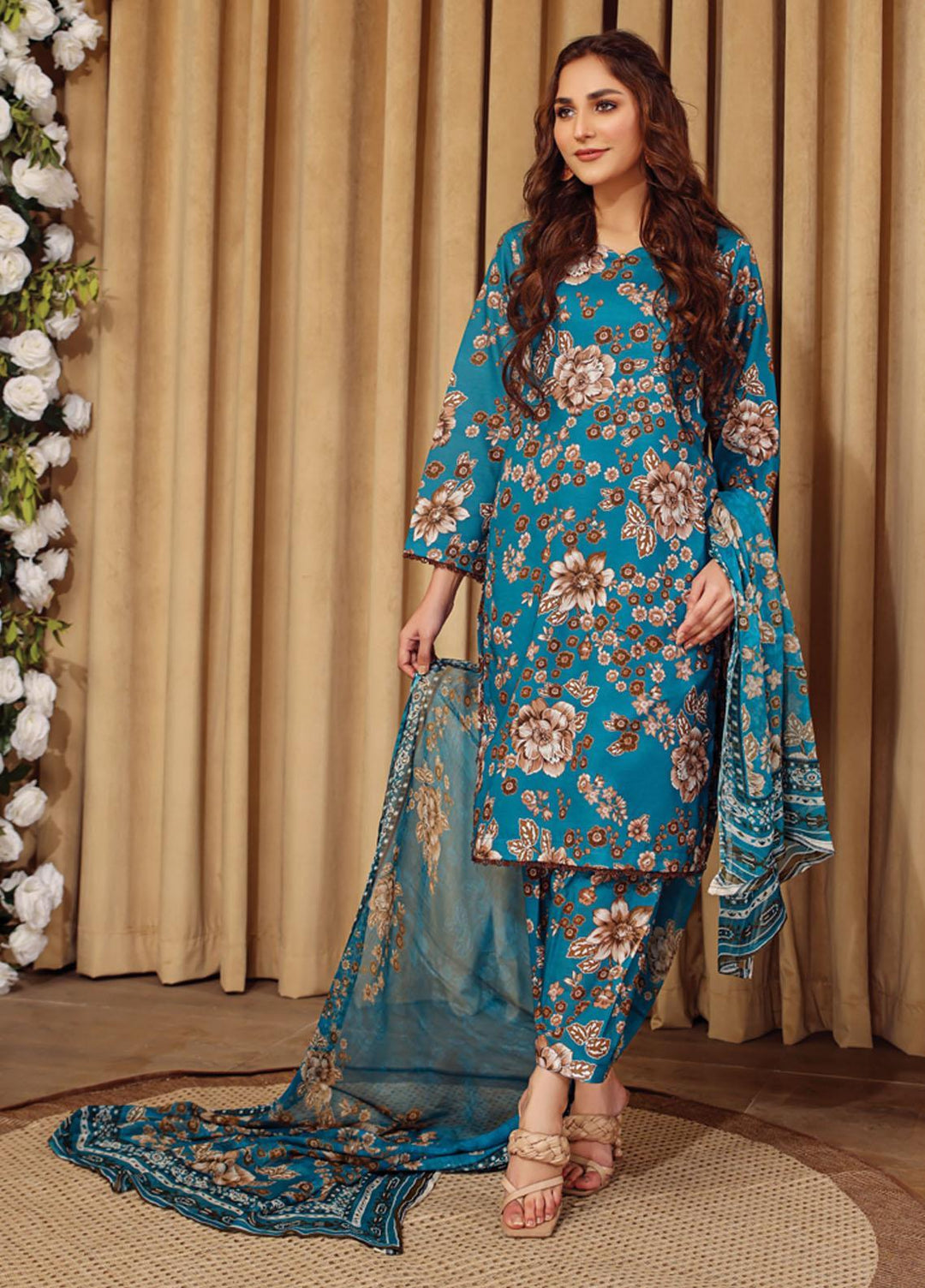 Rang-e-Bahar By Humdum Printed Lawn Suits Unstitched 3 Piece HD23RB 09 - Summer Collection