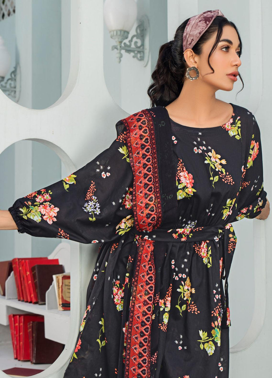 Rang-e-Bahar By Humdum Printed Lawn Suits Unstitched 3 Piece HD23RB-2 D-01 - Summer Collection