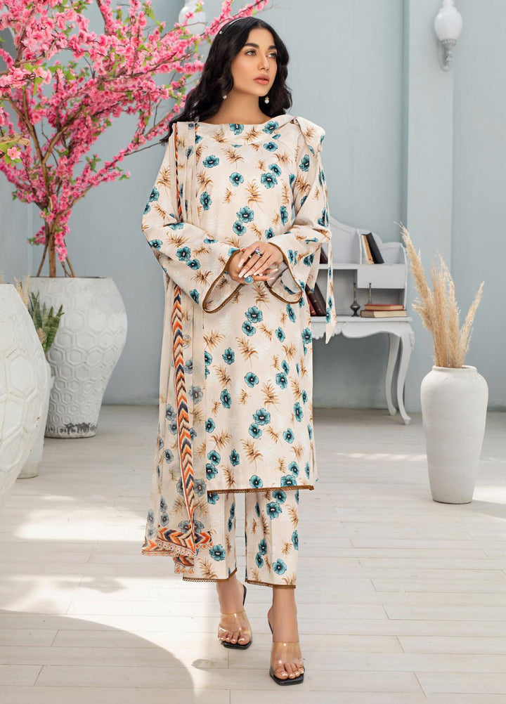 Rang-e-Bahar By Humdum Printed Lawn Suits Unstitched 3 Piece HD23RB-2 D-02 - Summer Collection