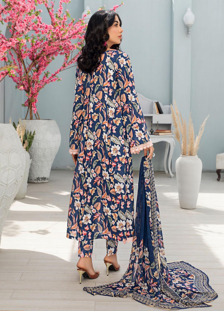 Rang-e-Bahar By Humdum Printed Lawn Suits Unstitched 3 Piece HD23RB-2 D-03 - Summer Collection