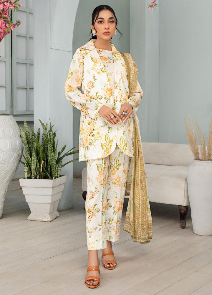 Rang-e-Bahar By Humdum Printed Lawn Suits Unstitched 3 Piece HD23RB-2 D-07 - Summer Collection
