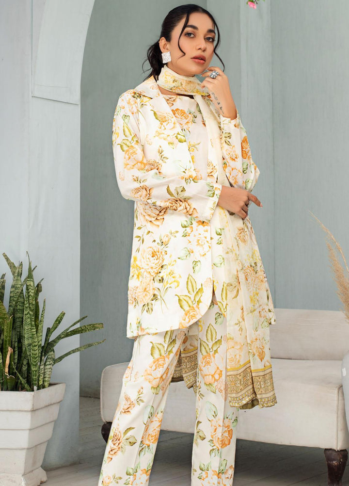 Rang-e-Bahar By Humdum Printed Lawn Suits Unstitched 3 Piece HD23RB-2 D-07 - Summer Collection