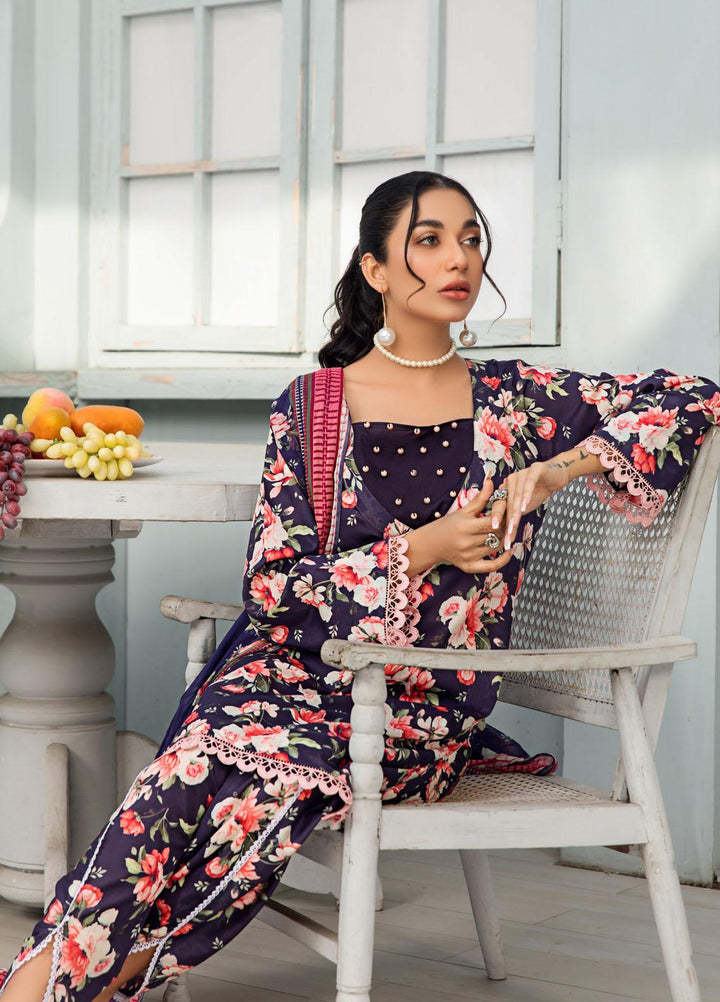 Rang-e-Bahar By Humdum Printed Lawn Suits Unstitched 3 Piece HD23RB-2 D-08 - Summer Collection