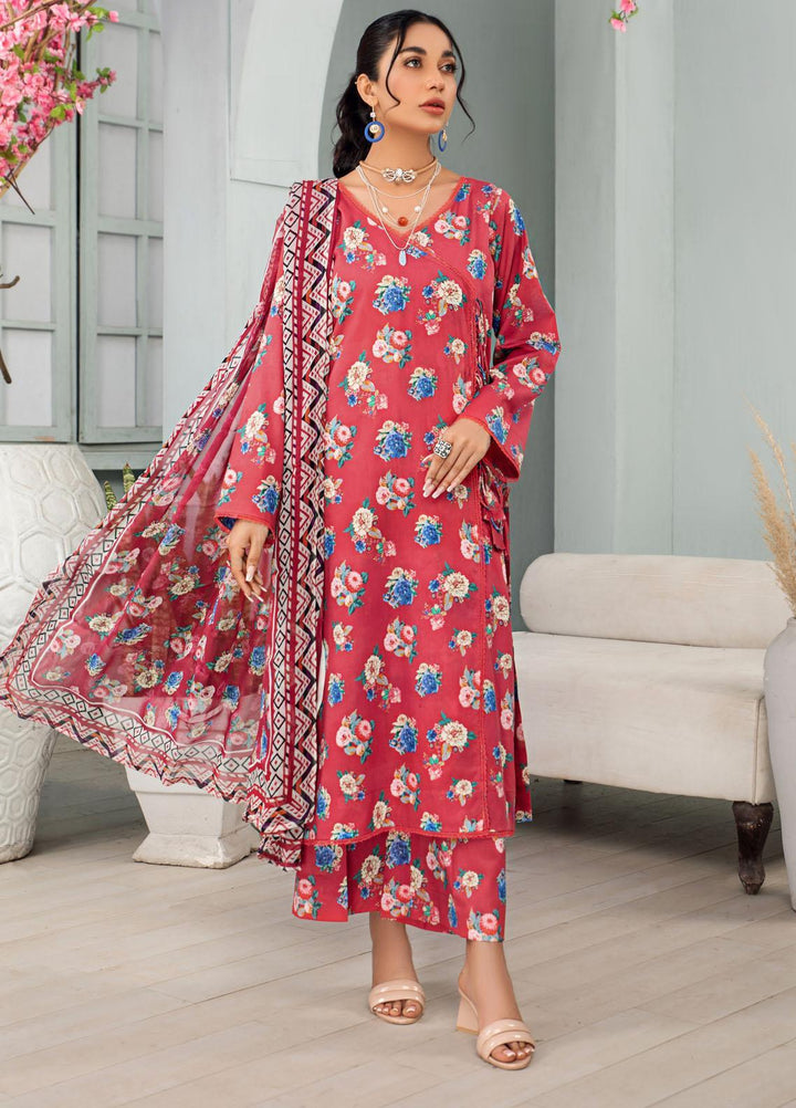 Rang-e-Bahar By Humdum Printed Lawn Suits Unstitched 3 Piece HD23RB-2 D-09 - Summer Collection