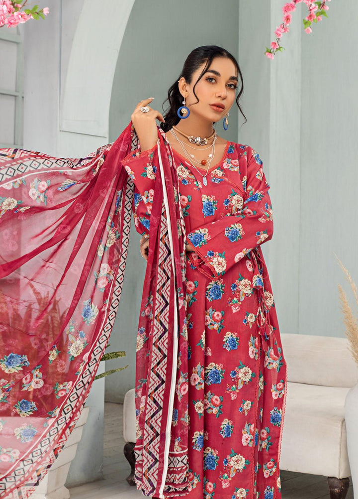 Rang-e-Bahar By Humdum Printed Lawn Suits Unstitched 3 Piece HD23RB-2 D-09 - Summer Collection