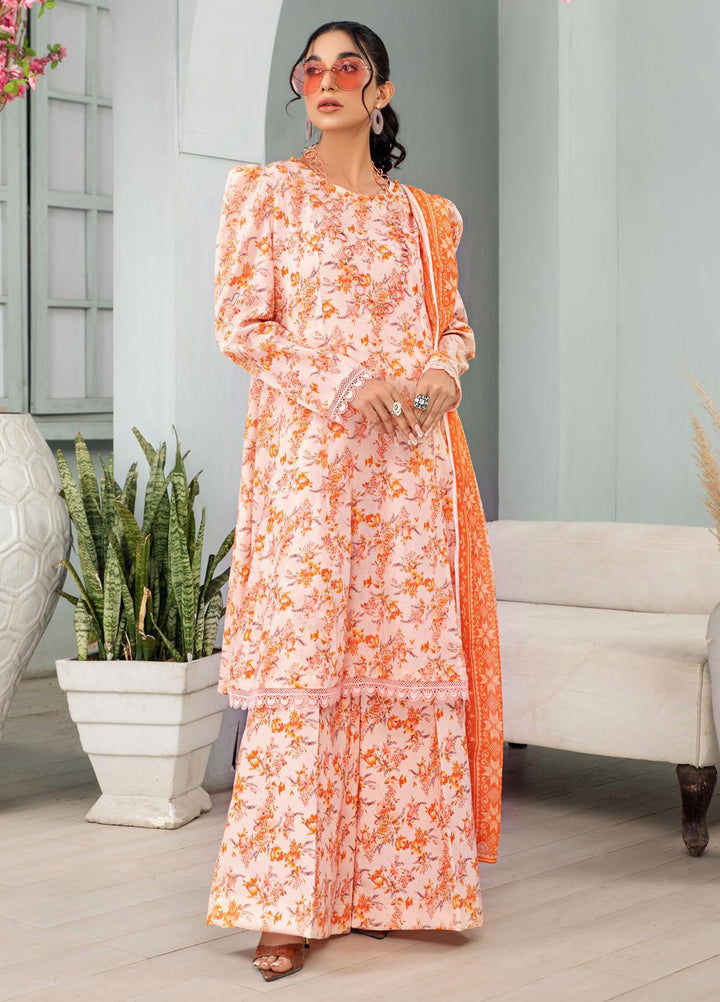 Rang-e-Bahar By Humdum Printed Lawn Suits Unstitched 3 Piece HD23RB-2 D-11 - Summer Collection
