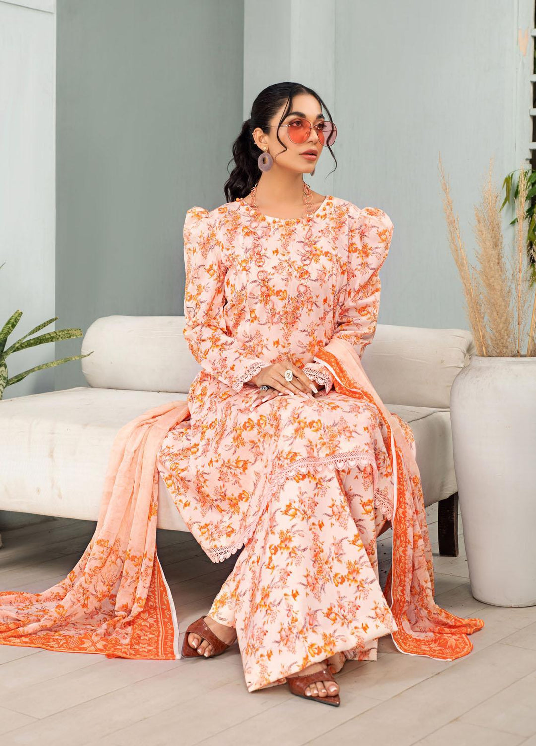 Rang-e-Bahar By Humdum Printed Lawn Suits Unstitched 3 Piece HD23RB-2 D-11 - Summer Collection