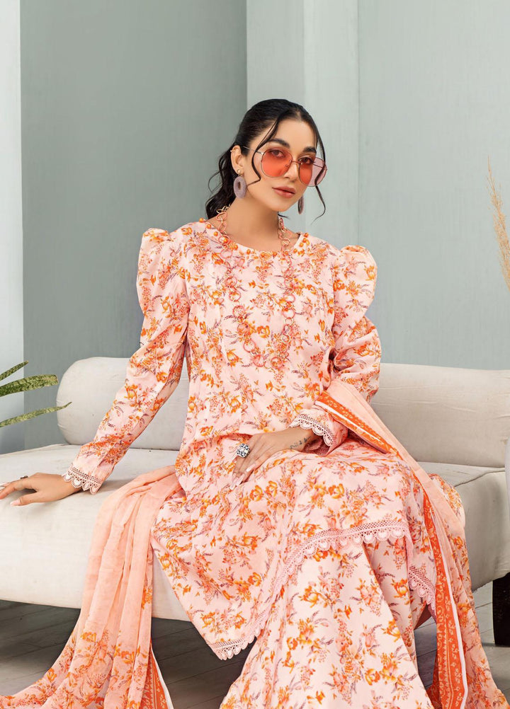 Rang-e-Bahar By Humdum Printed Lawn Suits Unstitched 3 Piece HD23RB-2 D-11 - Summer Collection