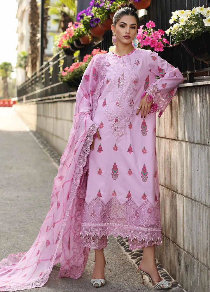 Rang-E-Bahar Embroidered Lawn Suit Unstitched 3 Piece CRZ24RB CRB4-09 - Spring Summer Collection