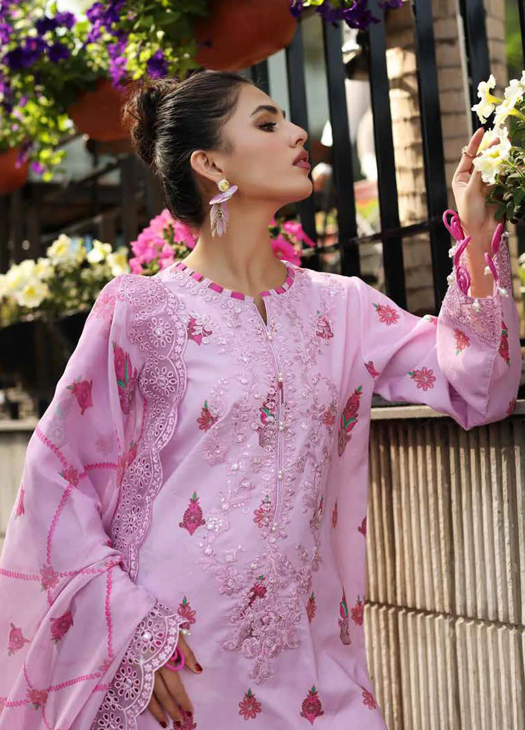 Rang-E-Bahar Embroidered Lawn Suit Unstitched 3 Piece CRZ24RB CRB4-09 - Spring Summer Collection
