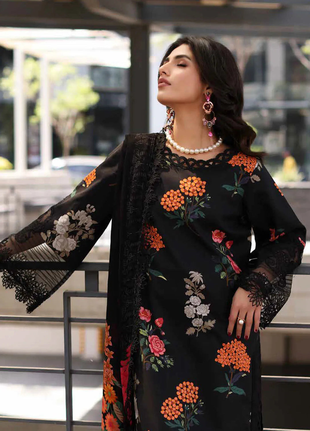 Rang-E-Bahar Embroidered Lawn Suit Unstitched 3 Piece CRZ24RB CRB4-13 - Spring Summer Collection