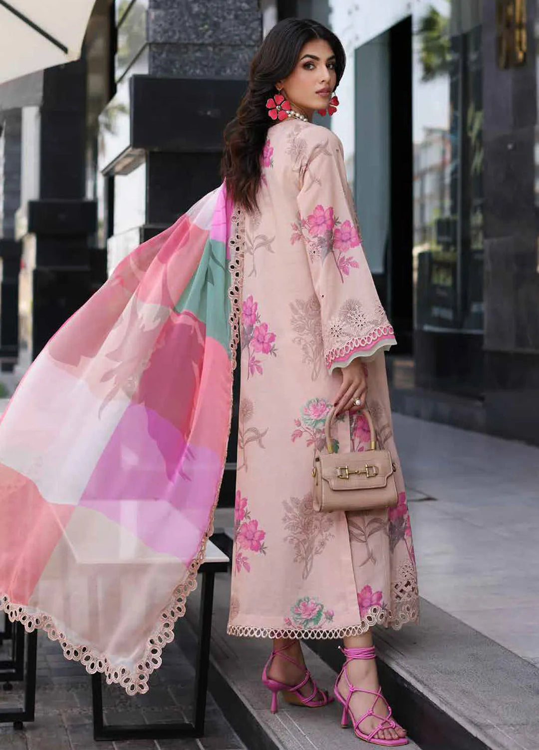 Rang-E-Bahar Embroidered Lawn Suit Unstitched 3 Piece CRZ24RB CRB4-15 - Spring Summer Collection