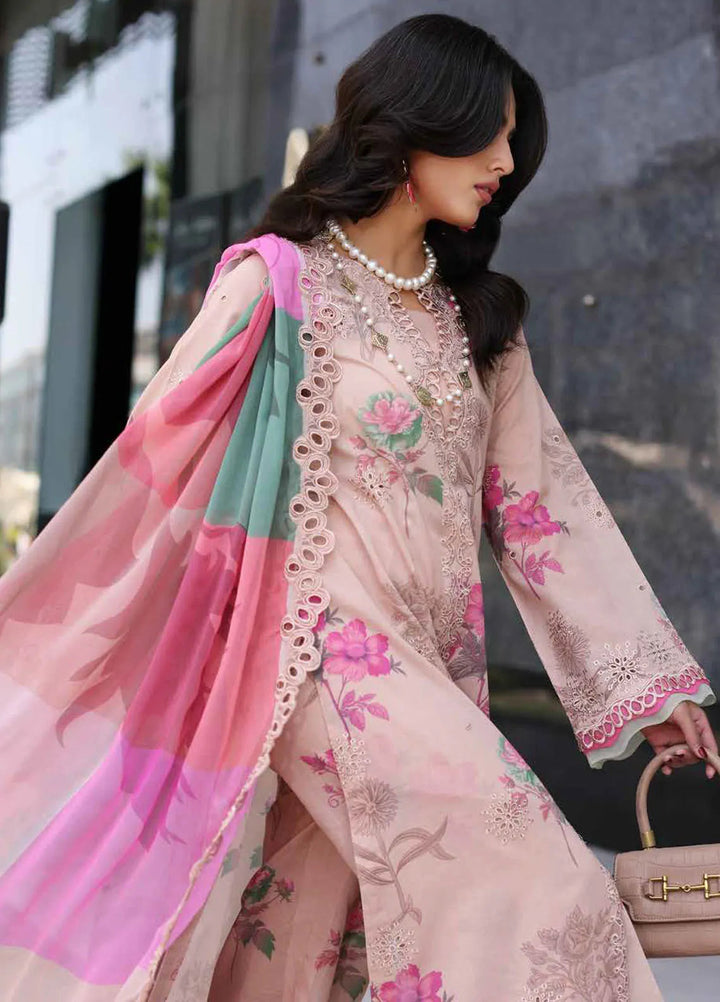 Rang-E-Bahar Embroidered Lawn Suit Unstitched 3 Piece CRZ24RB CRB4-15 - Spring Summer Collection
