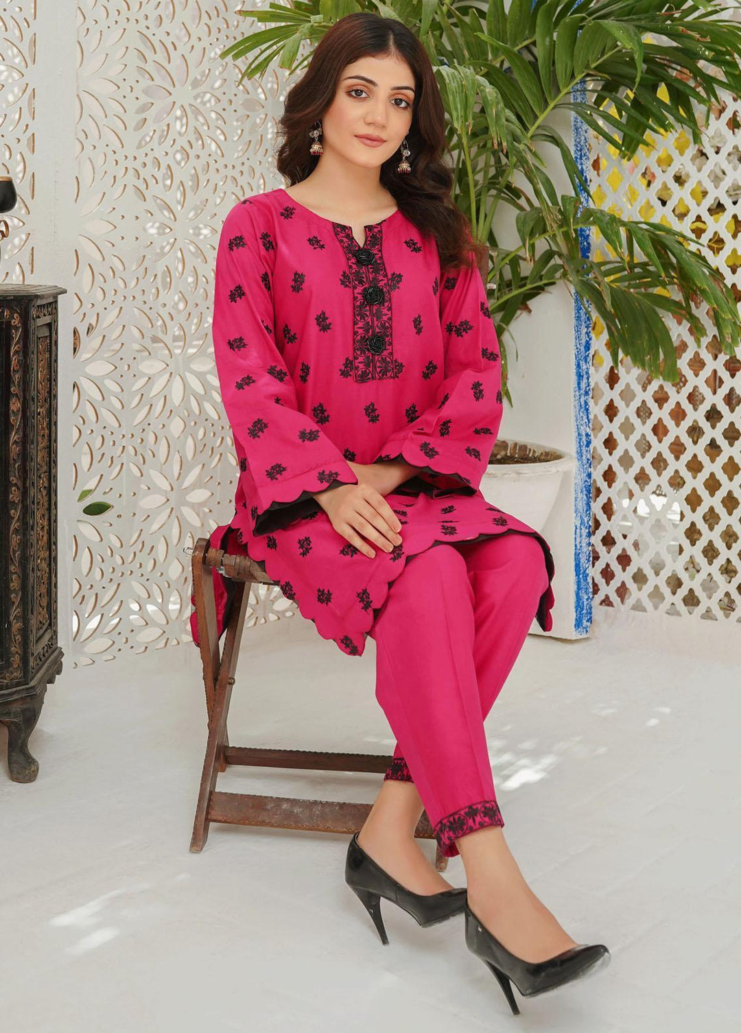 Modest Pret Embroidered Cotton 2 Piece Suit MD23RE Adina