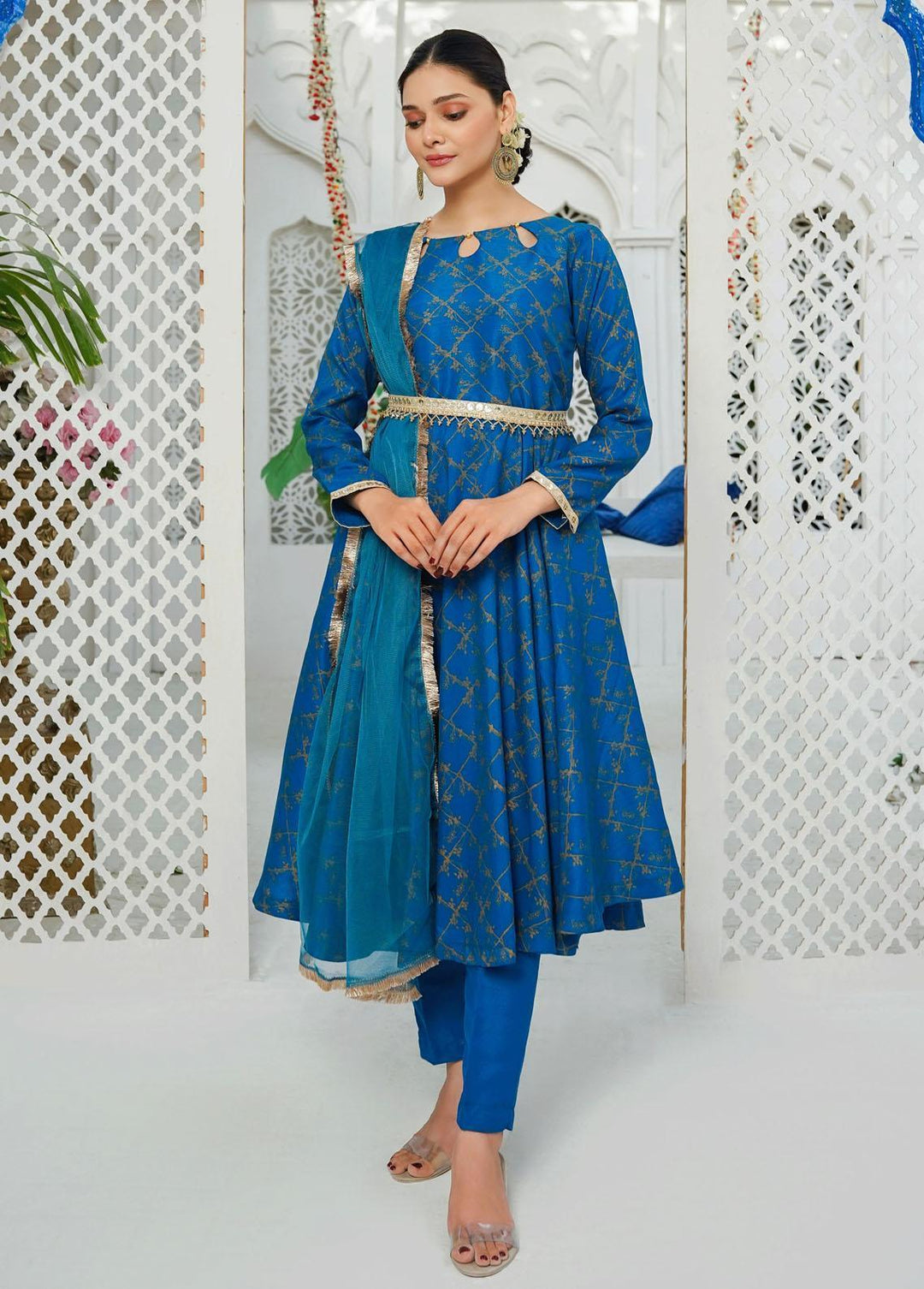 Modest Pret Embroidered Raw Silk 3 Piece Suit MD23RE Eshaal