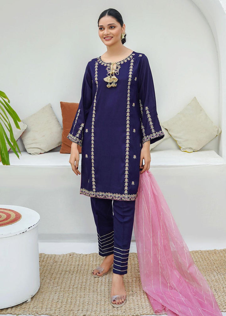 Modest Pret Embroidered Raw Silk 3 Piece Suit MD23RE Gulnoor