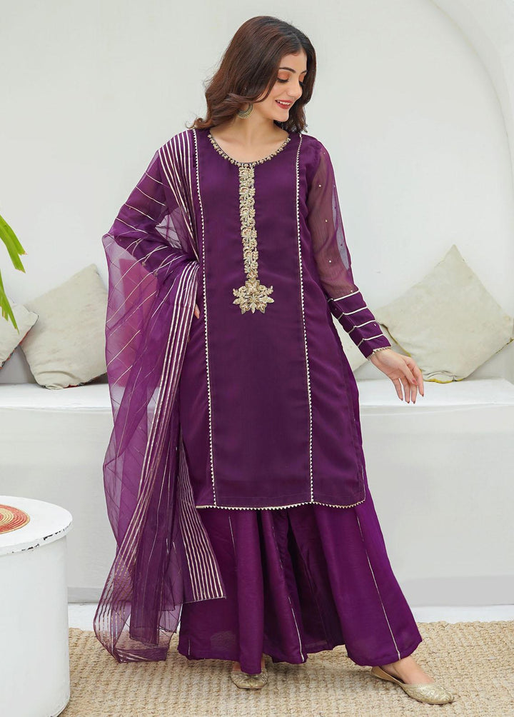 Modest Pret Embroidered Chiffon 3 Piece Suit MD23RE Raqs