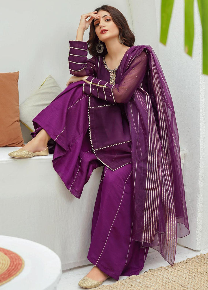 Modest Pret Embroidered Chiffon 3 Piece Suit MD23RE Raqs