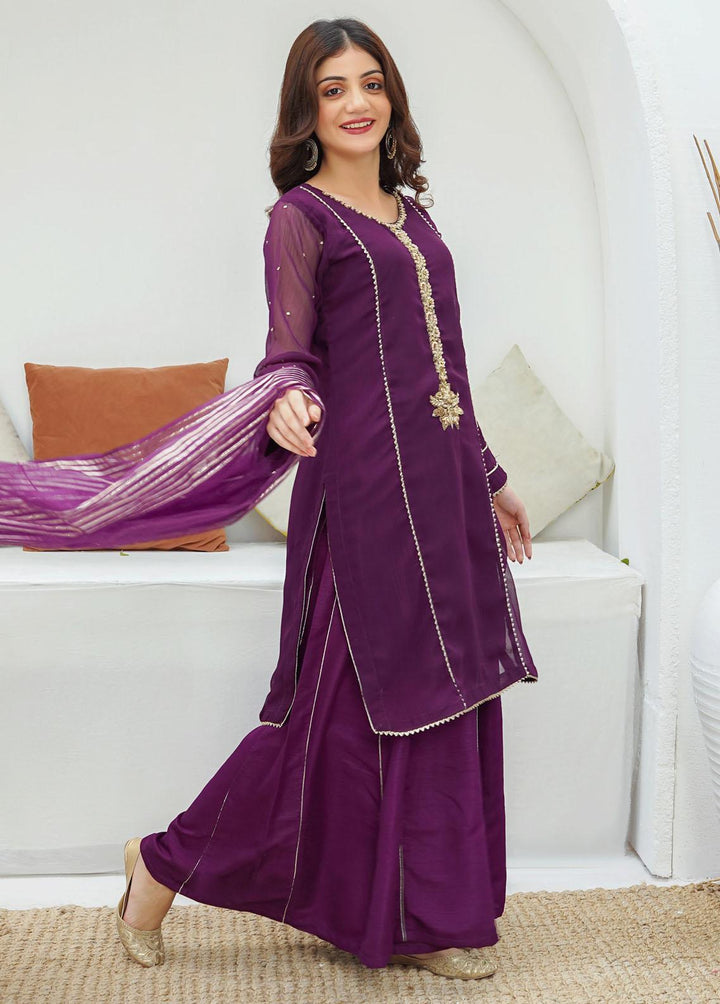 Modest Pret Embroidered Chiffon 3 Piece Suit MD23RE Raqs
