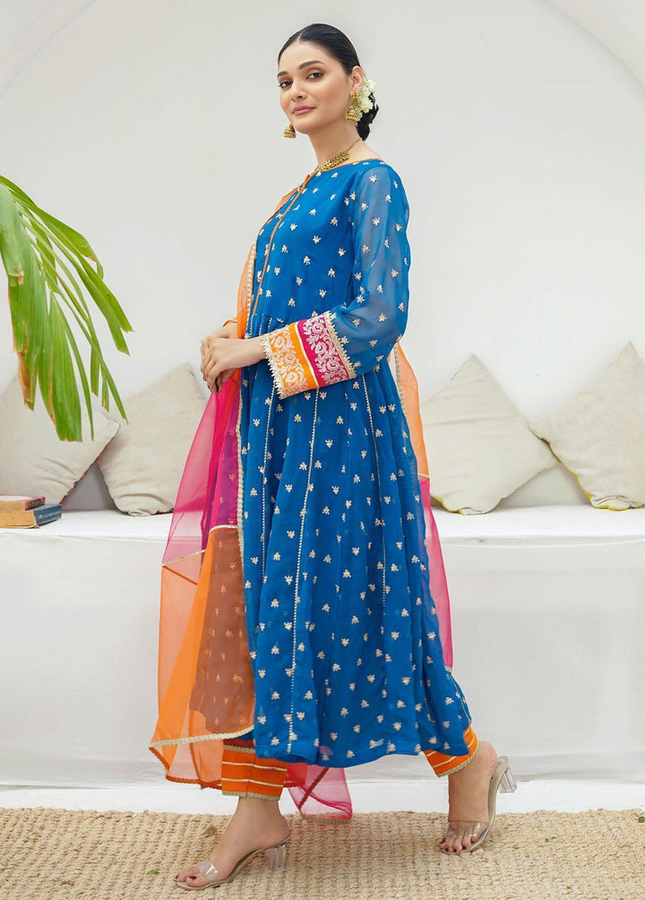 Modest Pret Embroidered Chiffon 3 Piece Suit MD23RE Zelena