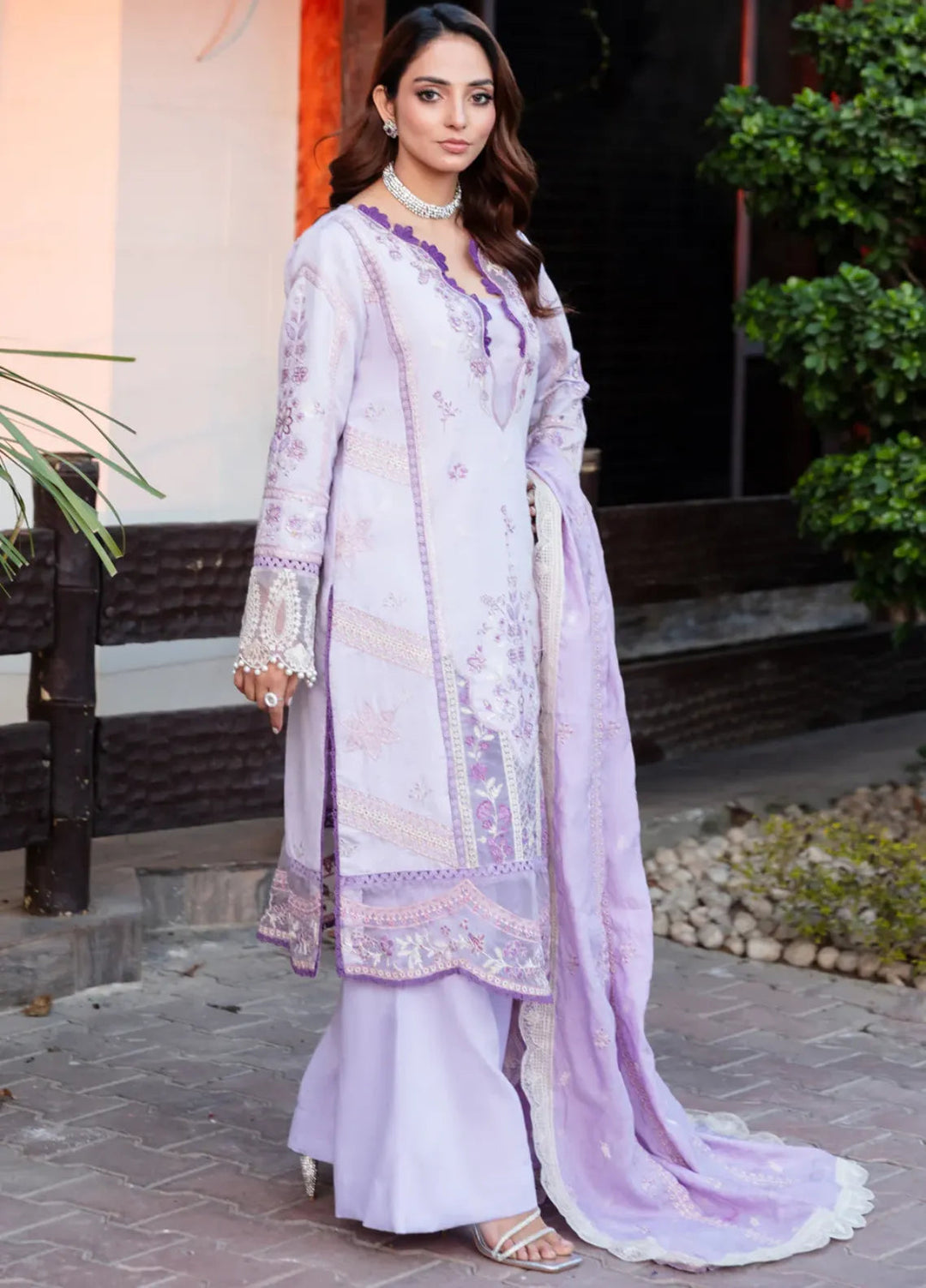 Rang e Eid by Zaib Un Nisa Pret Embroidered Karandi 3 Piece Suit Kavi