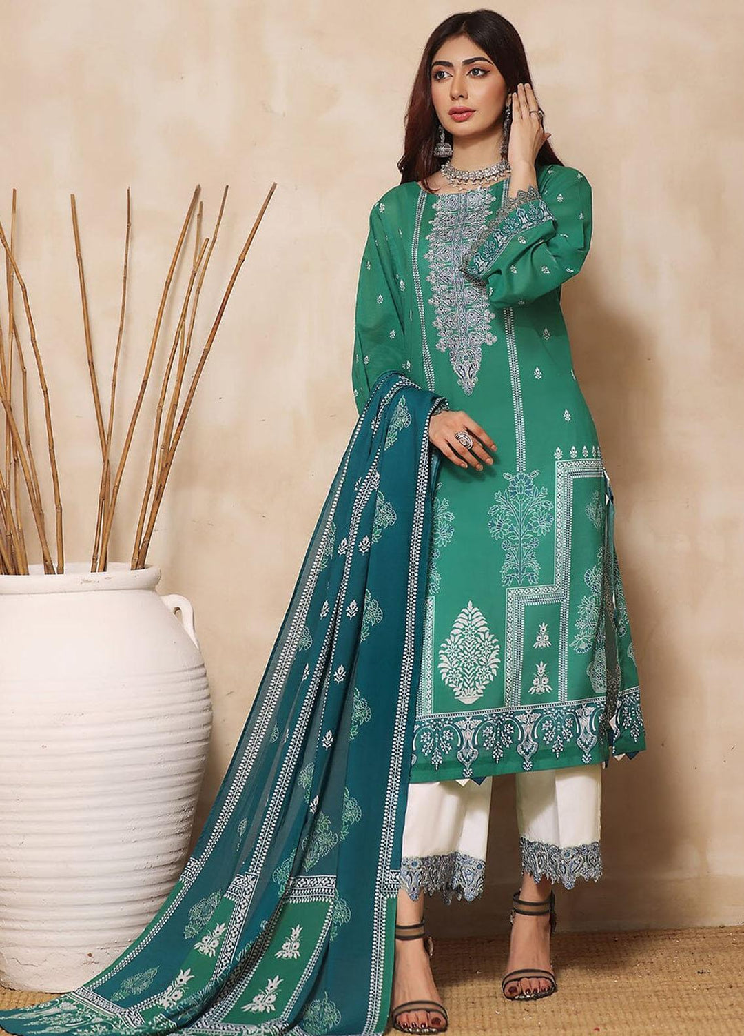 Rang-e-Hayah By Khas Embroidered Lawn Suits Unstitched 3 Piece KHS23RH KL-1935 - Summer Collection