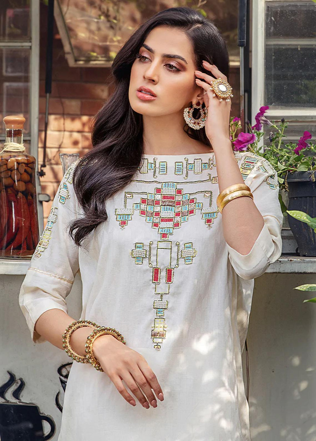 Malook By Shazia Ovais Pret Embroidered Lawn 2 Piece Suit MLK23RH Yaz