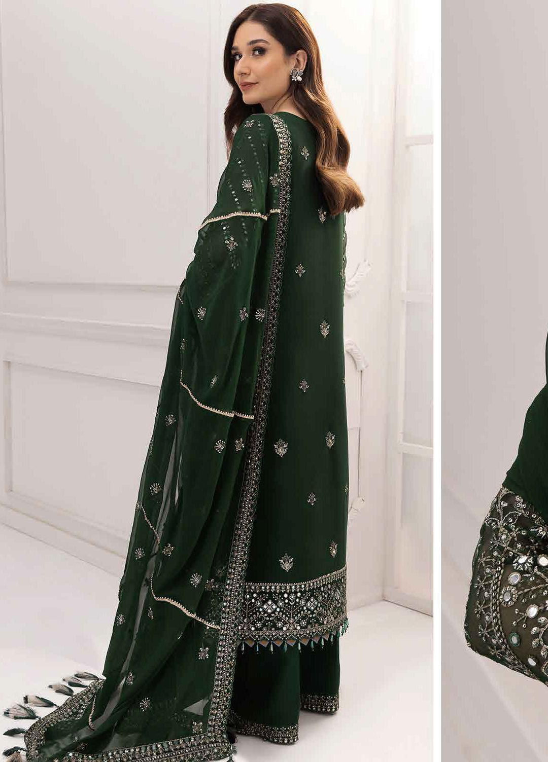 Rang-E-Mehr By Alizeh Fashion Embroidered Chiffon Suits Unstitched 3 Piece AFB23RM Zar - Luxury Collection