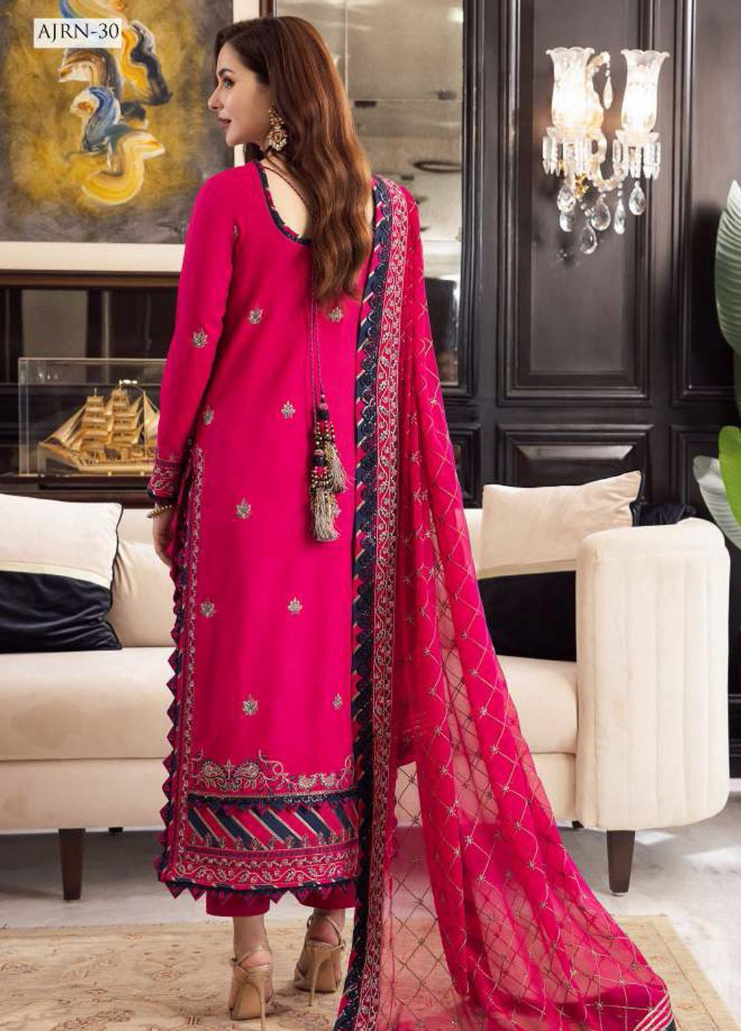 Rang-E-Noor By Asim Jofa Embroidered  Suits Unstitched 3 Piece AJ23RGN AJRN-30 - Festive Collection