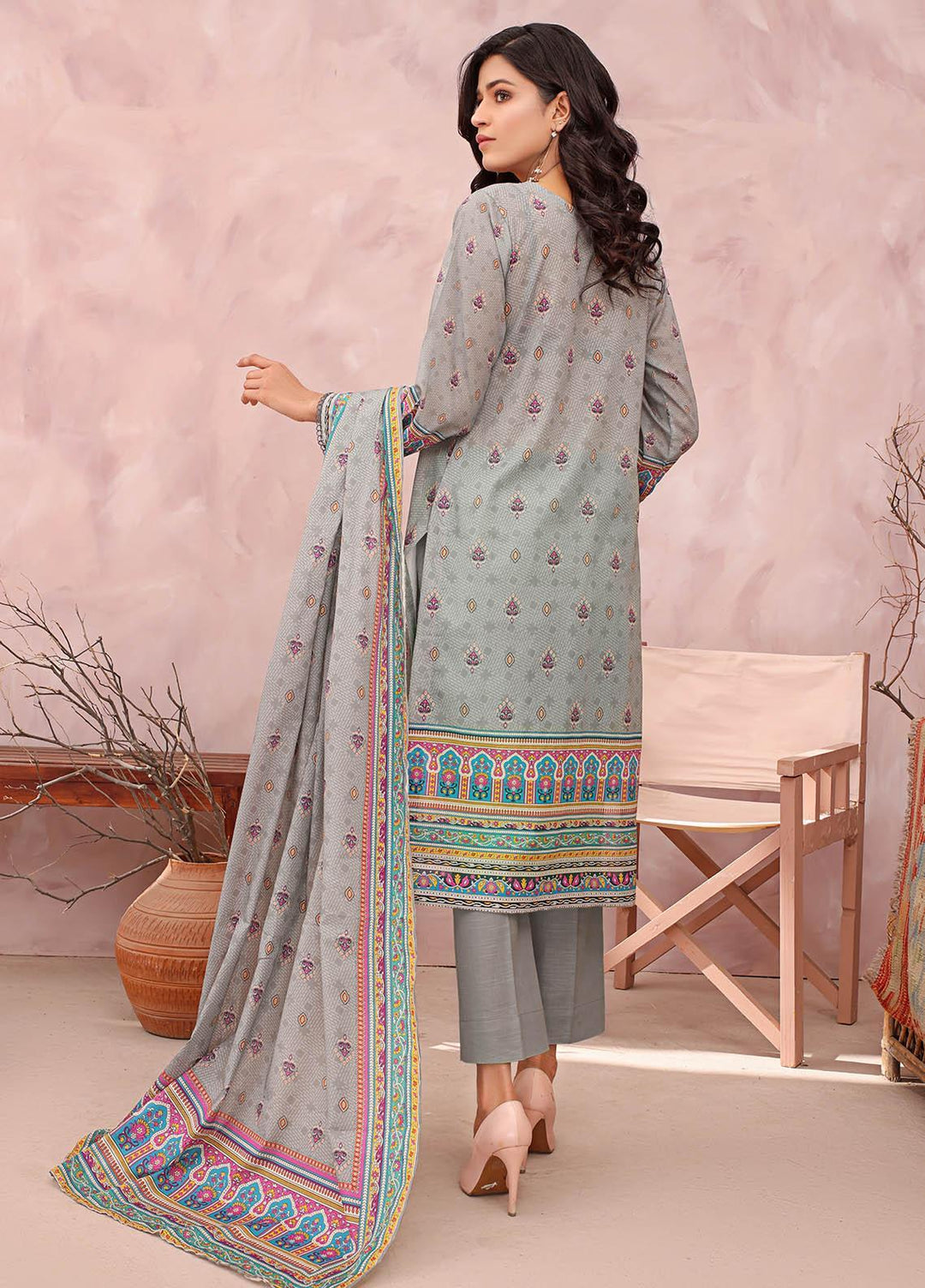 Rang-e-Noor By Humdum Embroidered Lawn Suits Unstitched 3 Piece HD23RN 03 - Summer Collection