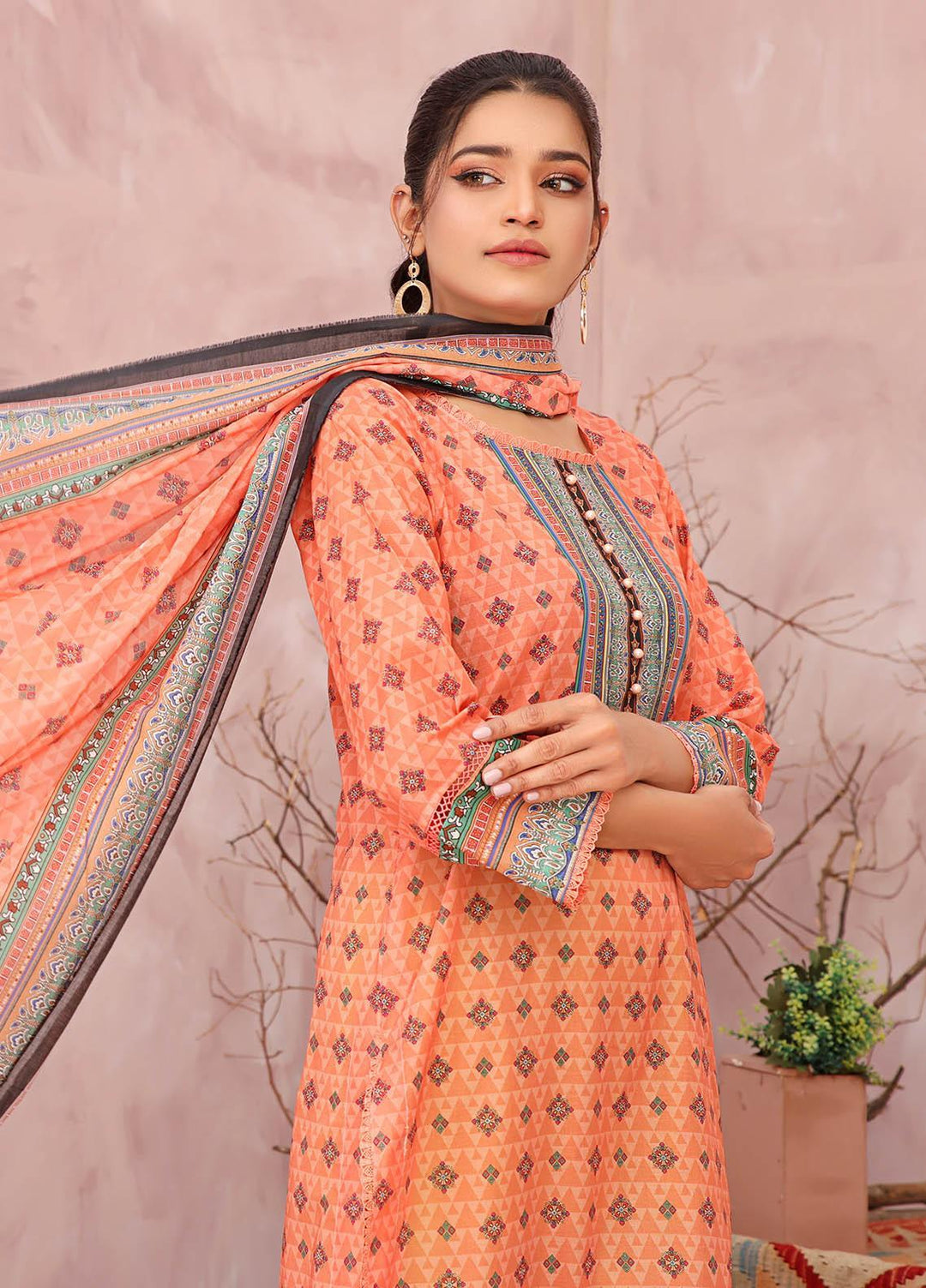Rang-e-Noor By Humdum Embroidered Lawn Suits Unstitched 3 Piece HD23RN 06 - Summer Collection